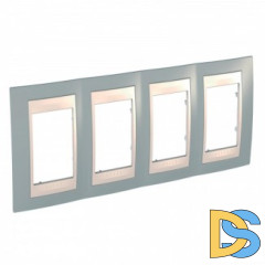 Рамка 4-ая (четверная), Серый/Бежевый, серия Unica, Schneider Electric