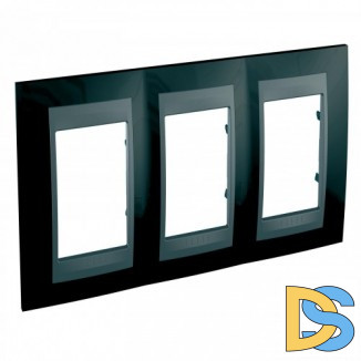 Рамка 3-ая (тройная), Родий/Графит (металл), серия UNICA TOP/CLASS, Schneider Electric