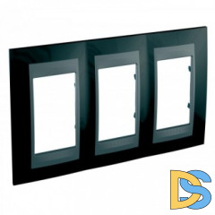 Рамка 3-ая (тройная), Родий/Графит (металл), серия UNICA TOP/CLASS, Schneider Electric