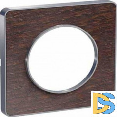 Рамка 1-ая (одинарная), Дерево Венге, серия Odace, Schneider Electric
