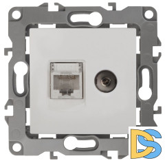 Розетка комбинированная RJ45+TV Эра 12-3110-01 Б0027441