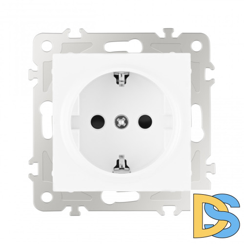 Розетка с заземлением и шторками Arte Milano 206.40-1.white