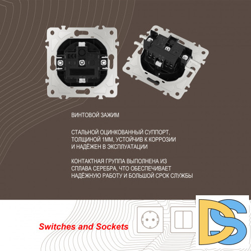 Розетка с заземлением и шторками Arte Milano 206.40-1.black