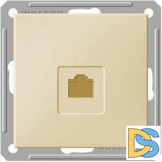 Розетка телефонная 1-ая 4 контакта, RJ-11, Бежевый, серия Wessen 59, Schneider Electric