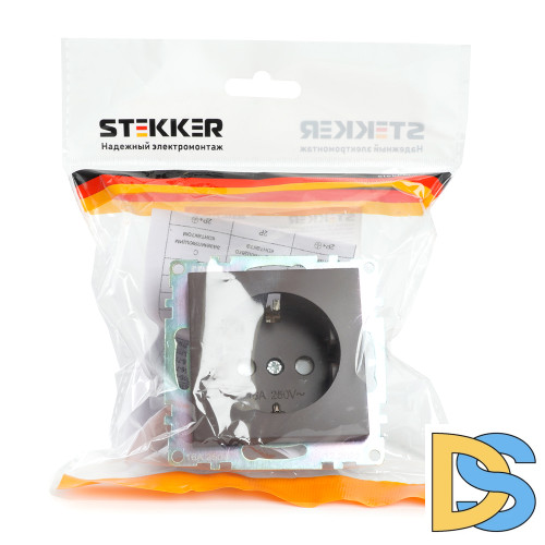 Розетка 1-местная с защитной шторкой Stekker Катрин GLS16-7110-04 49028