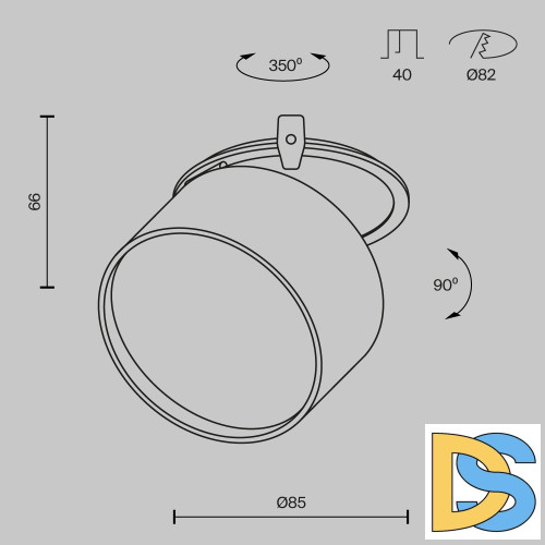 Встраиваемый светильник Maytoni Onda DL024-12W-DTW-W