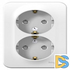 Розетка 2-ая с/з со шторками 16А, 250В, изолир пластина Schneider Blanca Белый