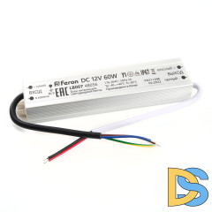Трансформатор для светодиодной ленты Feron LB007 60Вт 12В IP67 48056