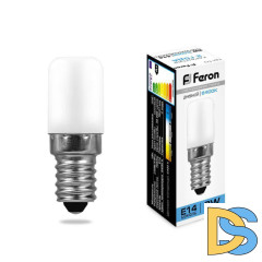 Лампа светодиодная Feron E14 2W 6400K Цилиндр Матовая LB-10 25988