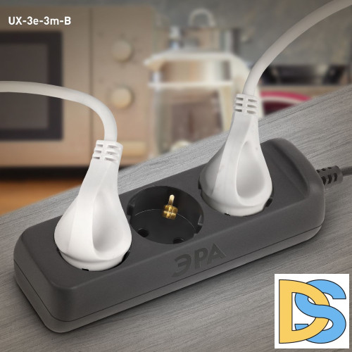 Удлинитель электрический Эра UX-3e-3m-B Б0057722