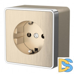 Розетка с заземлением Gallant (шампань рифленый) W5071010