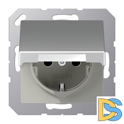 Розетка 2K+З с крышкой Jung A1520BFKLAL
