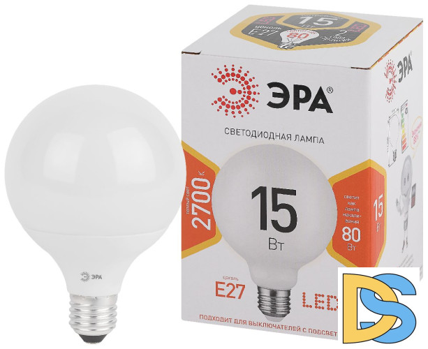 Лампа светодиодная Эра E27 15W 2700K LED G95-15W-2700K-E27 Б0049077