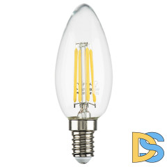 Лампа светодиодная филаментная Lightstar LED Filament E14 6W 4000K свеча прозрачная 933504