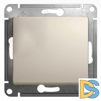 Выключатель 1-клавишный ,проходной (с двух мест), Молочный, серия Glossa, Schneider Electric