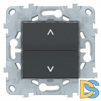 Выключатель для жалюзи (рольставней) кнопочный, Антрацит, серия Unica New, Schneider Electric