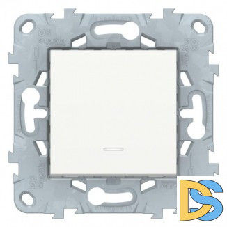 Выключатель 1-клавишный, с подсветкой, Белый, серия Unica New, Schneider Electric