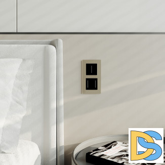 Умный сенсорный выключатель двухклавишный (черный) W4523008