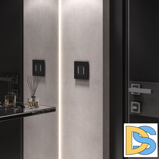 Умный сенсорный выключатель двухклавишный (черный) W4523008