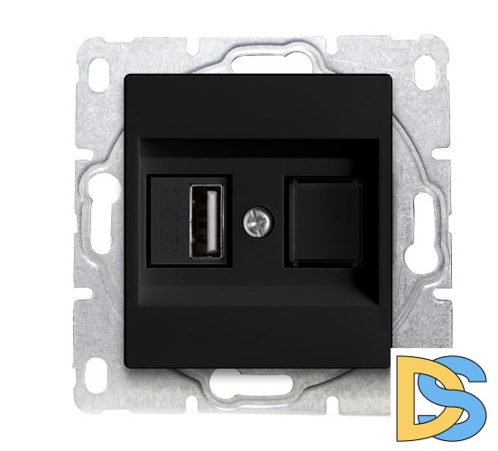 Розетка USB без рамки черная Vesta-Electric Black