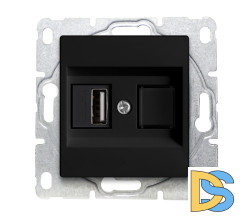 Розетка USB без рамки черная Vesta-Electric Black