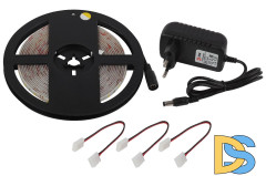 Комплект светодиодной ленты Эра 12В 2835 4,8Вт/м 2700K 5м IP65 2835kit-4,8-60-12-IP65-2700-5m Б0043064