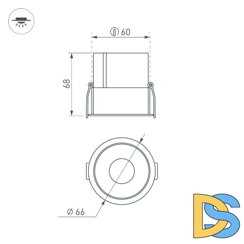 Встраиваемый светильник Arlight MS-ATLAS-BUILT-R66-15W Warm3000 037185(1)
