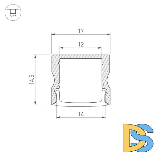 Алюминиевый профиль Arlight LINE-1715-2000 ANOD 044262