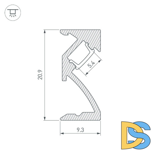 Профиль Arlight SL-BEVEL-W21-2000 ANOD 043687