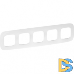 Рамка Legrand Valena Allure 5 постов Тиснение белое 754375