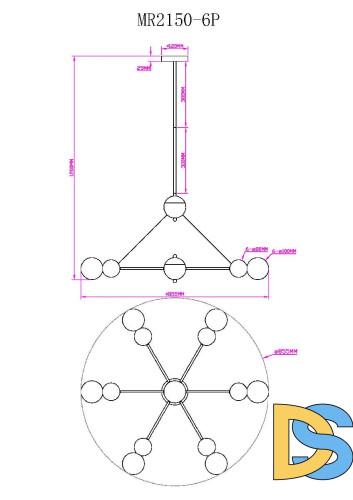 Подвесная люстра Myfar Paulo MR2150-6P