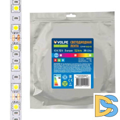 Светодиодная лента Volpe 7,2W/m 30LED/m 5050SMD RGB 5M ULS-Q210 5050-30LED/m-10mm-IP20-DC12V-7,2W/m-5M-RGB UL-00004541