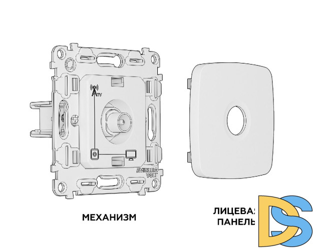 Комплект механизма TV розетки оконечной 50-870 MHz 1dB Ambrella Volt Omega MO213010