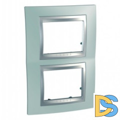 Рамка 2-ая (двойная) вертикальная, Флюорит/Алюминий (металл), серия UNICA TOP/CLASS, Schneider Electric