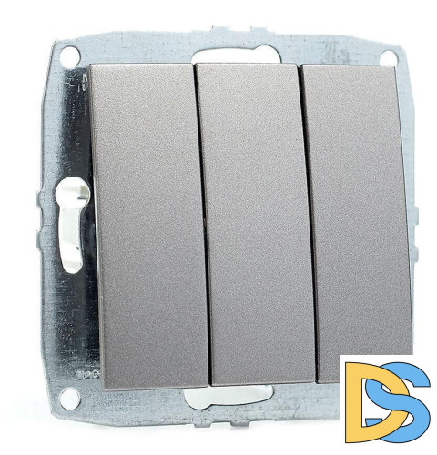 Выключатель трехклавишный Mono Electric Despina-Larissa 10А 250В антрацит 500-002422-114