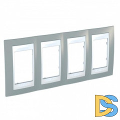 Рамка 4-ая (четверная), Серый/Белый, серия Unica, Schneider Electric