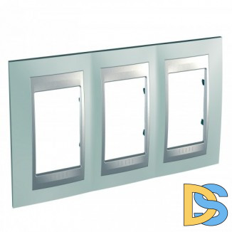Рамка 3-ая (тройная), Флюорит/Алюминий (металл), серия UNICA TOP/CLASS, Schneider Electric