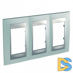 Рамка 3-ая (тройная), Флюорит/Алюминий (металл), серия UNICA TOP/CLASS, Schneider Electric