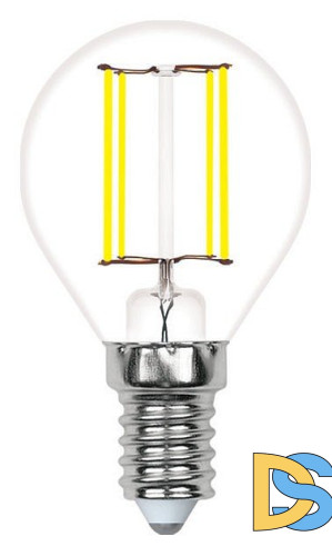 Лампа светодиодная филаментная Volpe E14 6W 3000K прозрачная LED-G45-6W/3000K/E14/CL/SLF UL-00008316