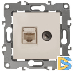 Розетка комбинированная RJ45+TV Эра 12-3110-02 Б0027442