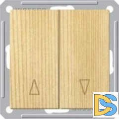 Выключатель для жалюзи (рольставней) с фиксацией, Сосна (пластик), серия Wessen 59, Schneider Electric