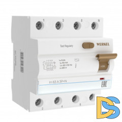 Устройство защитного отключения 3P+N 63 A 30m А АС 6 kА W914P636