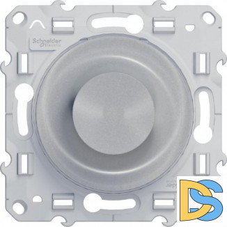 Диммер поворотно-нажимной, 400Вт LED универсальны, Алюминий, серия Odace, Schneider Electric