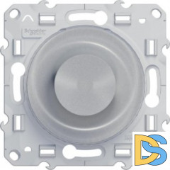 Диммер поворотно-нажимной, 400Вт LED универсальны, Алюминий, серия Odace, Schneider Electric