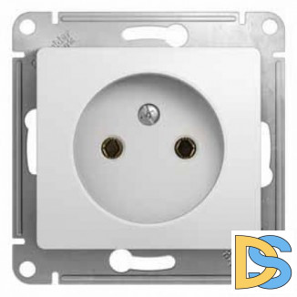 Розетка 1-ая электрическая без заземления, Белый, серия Glossa, Schneider Electric