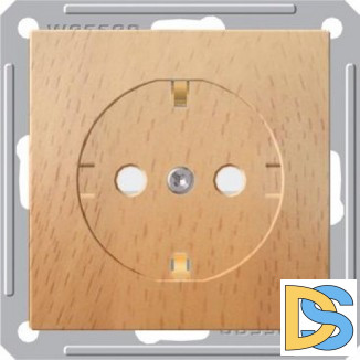 Розетка 1-ая электрическая, с заземлением, Бук (пластик), серия Wessen 59, Schneider Electric