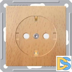 Розетка 1-ая электрическая, с заземлением, Бук (пластик), серия Wessen 59, Schneider Electric