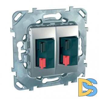 Розетка аудио для колонок 2-ая, Алюминий, серия UNICA TOP/CLASS, Schneider Electric