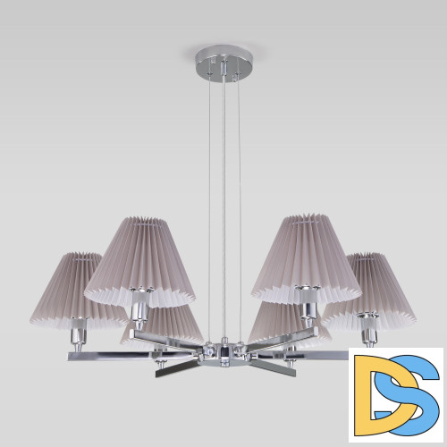 Подвесная люстра Eurosvet Peony 60136/6 хром/серый