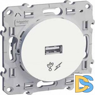 Розетка USB 1-ая, Белый, серия Odace, Schneider Electric